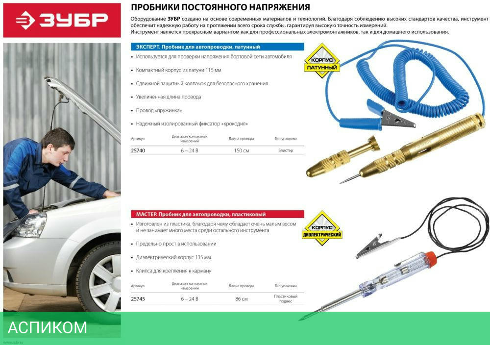 Индикатор напряжения Зубр 25745