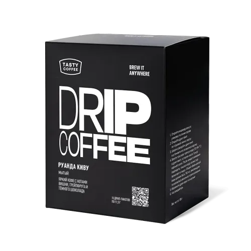 Tasty Coffee "Руанда Киву", дрип-пакеты, 10 шт