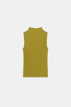 ZARA ТОП БЕЗ РУКАВОВ, ОЛИВКОВЫЙ