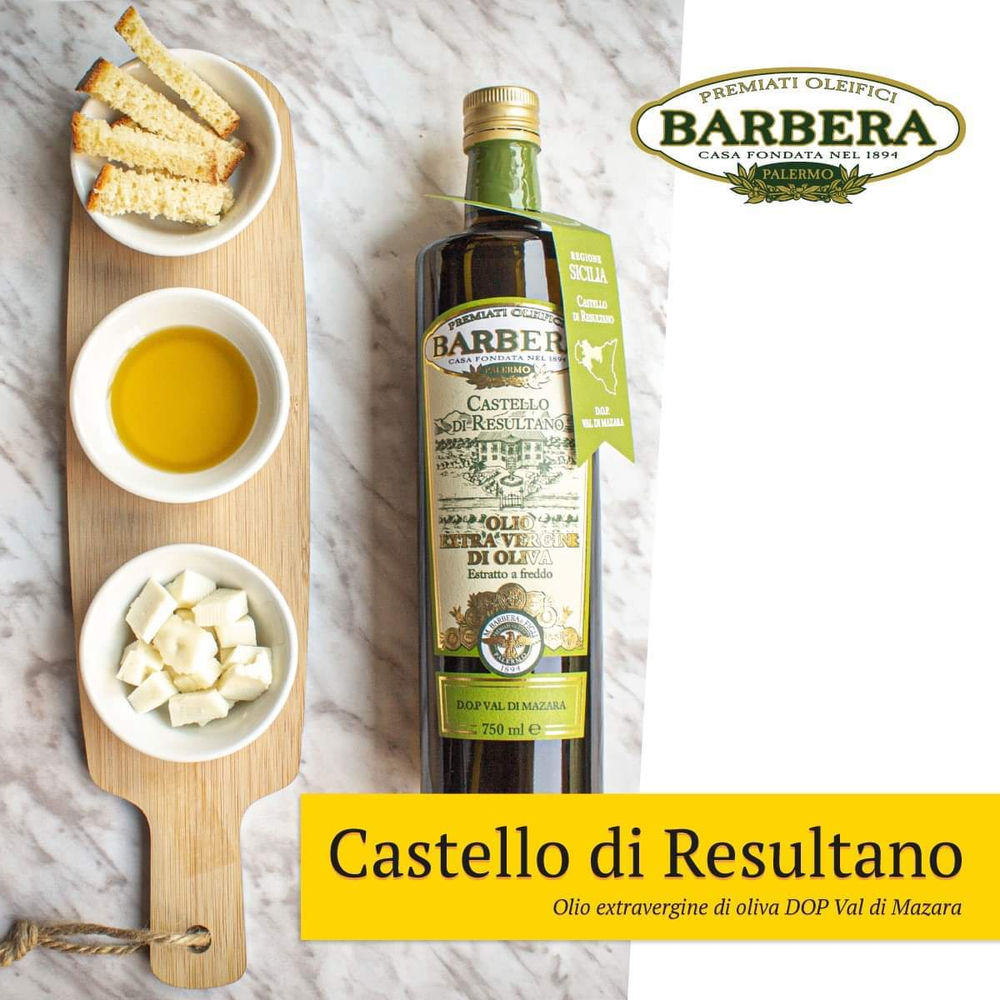 Оливковое масло BARBERA Extra Virgin D.O.P. Val di Mazara," CASTELLO di RESULTANO" , 750 мл Италия