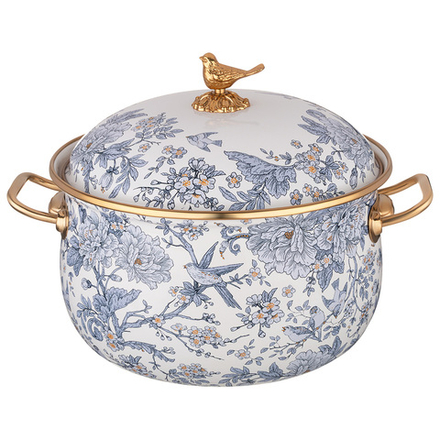 КАСТРЮЛЯ ЭМАЛИРОВАННАЯ LEFARD С КРЫШКОЙ, СЕРИЯ ROYAL GARDEN 4,8Л, ДИА.22СМ ПОДХОДИТ ДЛЯ ИНДУК.ПЛ