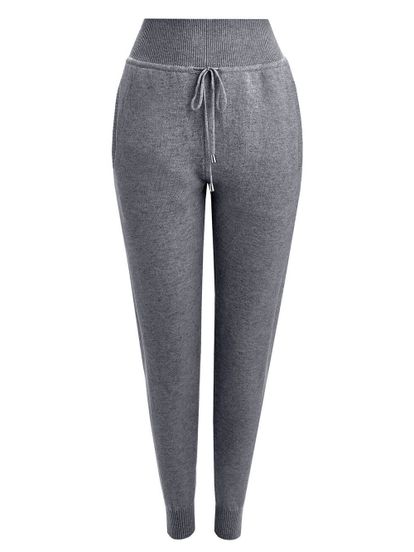 Женские брюки темно-серого цвета из 100% кашемира - фото 1