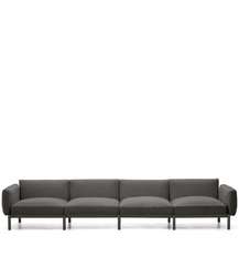 Sorells 4-местный модульный садовый диван из алюминия с серой отделкой