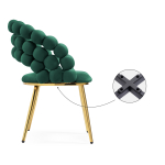 Стул на металлокаркасе Woodville Ball green, gold