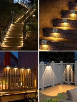 Угловые уличные светильники на солнечной батарее, 4 штуки в комплекте, черный Live home