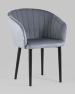 Стул с подлокотниками Нейтон велюр серый