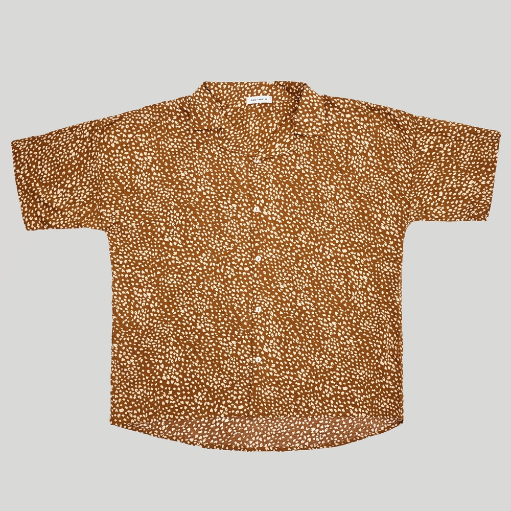 Short Sleeve Shirt Brown Giraffe