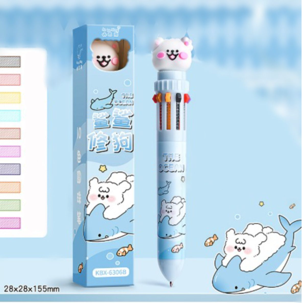 Многоцветная ручка "Bear and shark"