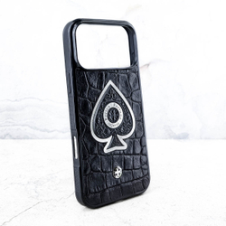 Дизайнерский чехол категории Lux: Euphoria HM Ace of Spades - натуральная кожа, ювелирный сплав