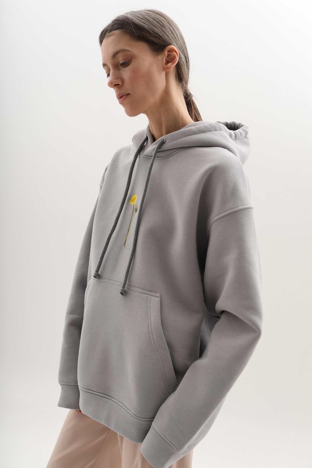 Худи Гербарий Warm Одуванчик Серый