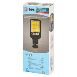 Светильник уличный ЭРА ERAKCS25-02 на солнечной батарее 10Вт 300 Лм 5000К 100 LED COB с датчиком движения ПДУ IP44 | Садовые фасадные светильники