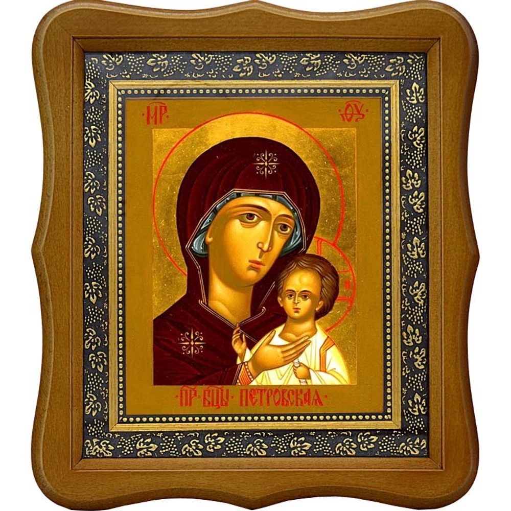 Петровская икона божьей матери на холсте.