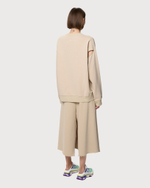 MM6 MAISON MARGIELA СВИТШОТ-ТРАНСФОРМЕР ЖЕНСКИЙ С ЛОГОТИПОМ БРЕНДА БЕЖЕВЫЙ