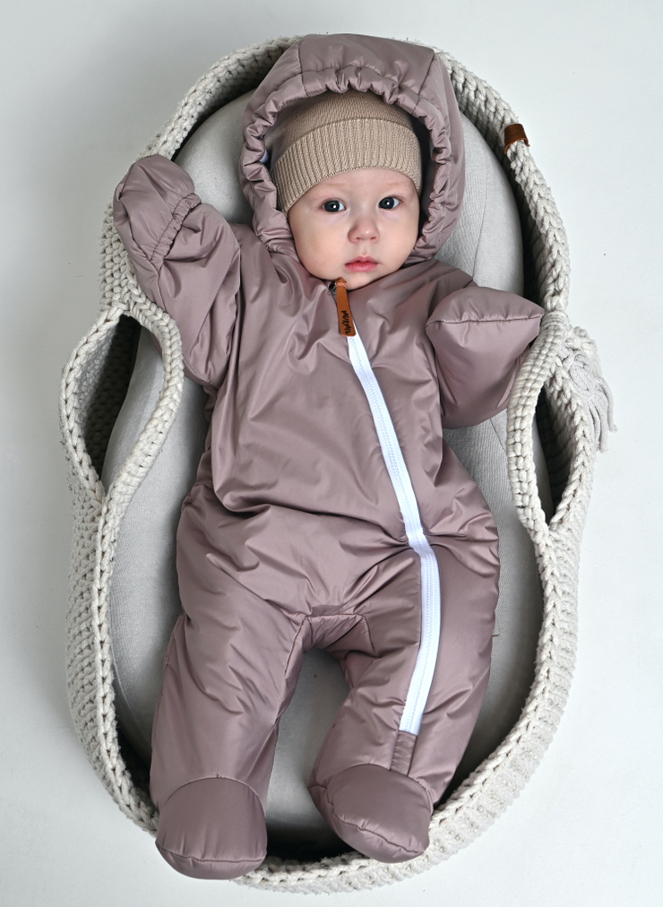 Комбинезон демисезонный для новорожденных Какао