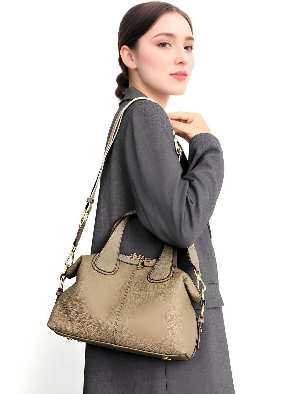 женская сумка на плечо из натуральной кожи