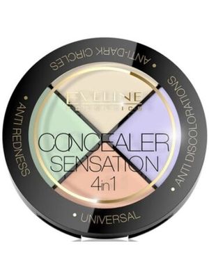 Eveline ПРОФЕССИОНАЛЬНЫЙ НАБОР КОРРЕКТОРОВ ДЛЯ МАКИЯЖА ЛИЦА серии CONCEALER SENSATION 4in1, 4,4 гр