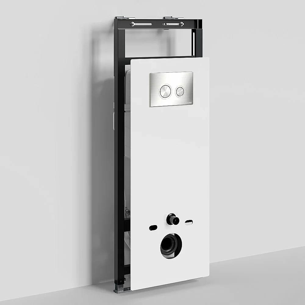 Инсталляция для унитаза WasserKraft Salm 27TLT.010.ME.WH.BN01 белая панель/кнопка никель