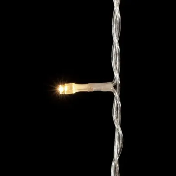 Светодиодный занавес 2*2 м., 400 теплых белых LED ламп, мерцание, прозрачный провод ПВХ, LTC (PCL402BLW-10-2WW)