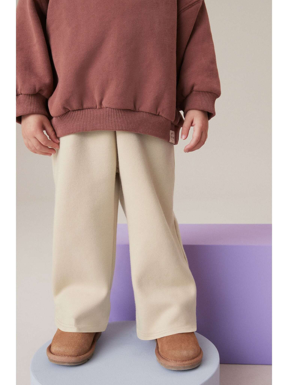 Брюки широкие с флисовой подкладкой Next 911-440, Кремовый