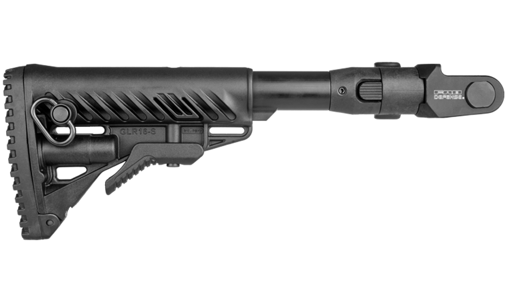 Складной телескопический приклад GL-CORE для АКМС, чёрный, Fab Defense
