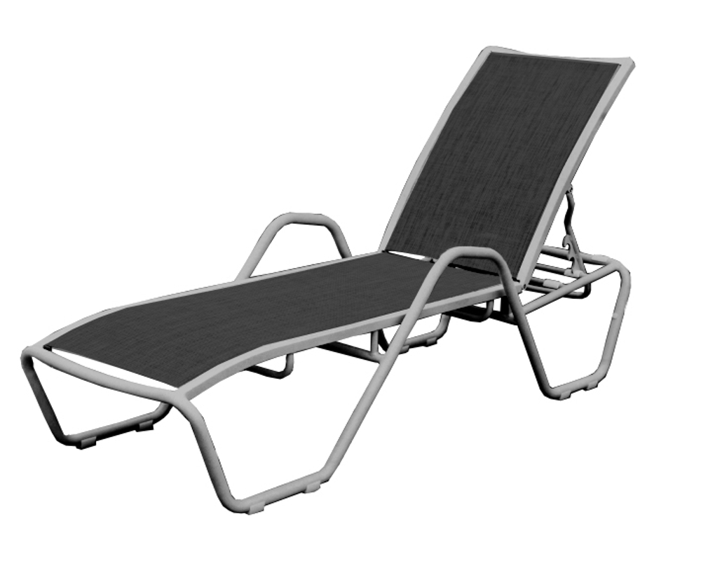 Шезлонг-лежак металлический Tagliamento Lotos Sunbed, антрацит