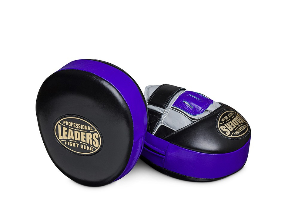 Лапы тренерские LEADERS MID-AIR HYPER BK/GR/PUR (ONE, кожа, черный/серый/фиолетовый)