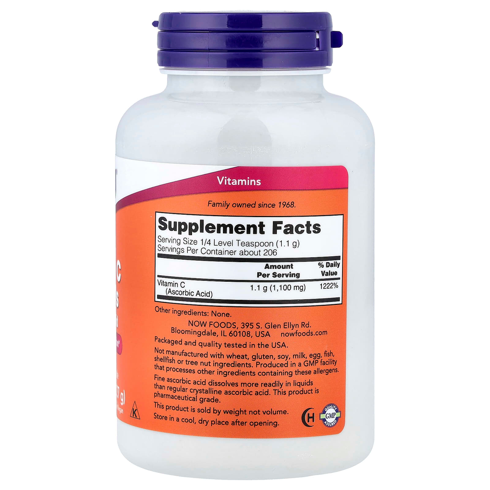 NOW Foods, витамин C в кристаллах, 227 г (8 унций)
