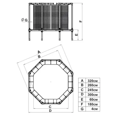 Батут с ограждением Starter диам. 310 см