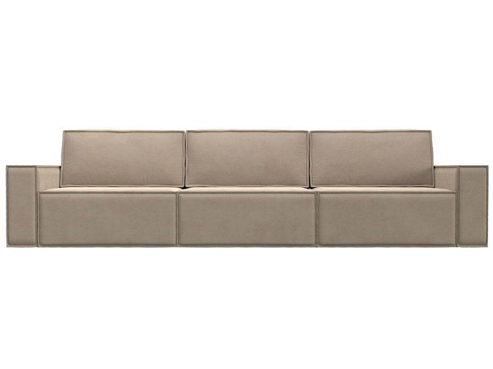 Диван прямой Куба лонг, Бежевый, Велюр, 116862