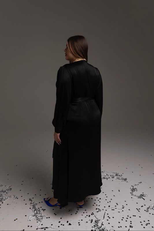 Платье на запах, черный