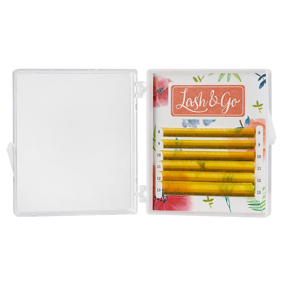 Ресницы цветные Lash&amp;Go Yellow MIX 6 линий