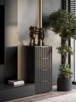 Комод Olympia для одежды, 4 ящика, цвет серый, габариты 45х90х40 см