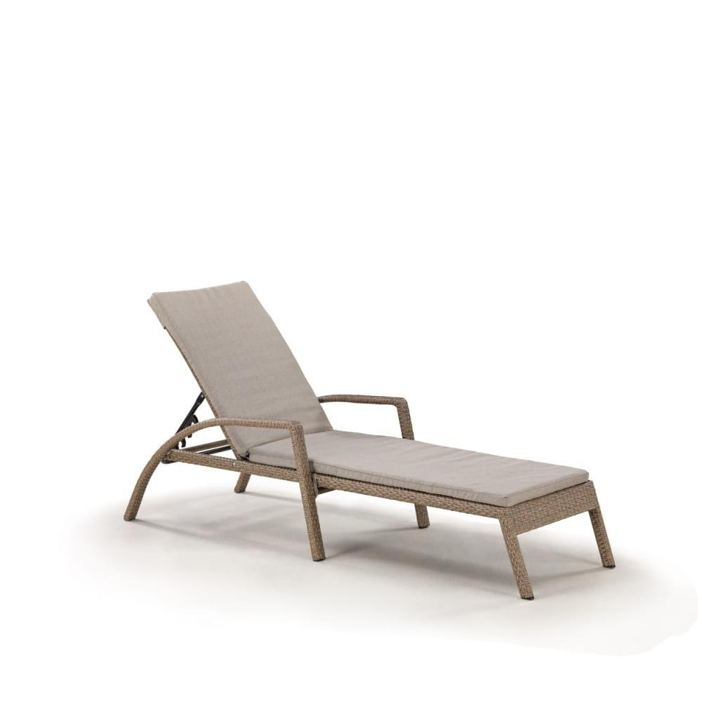Шезлонг-лежак плетеный Afina A30B2-W56 Light Brown с матрасом