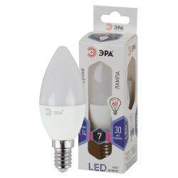 Лампа светодиодная ЭРА STD LED B35-7W-860-E14 7Вт свеча холодный дневной свет Е14 | Лампы cветодиодные Свеча (B/C)