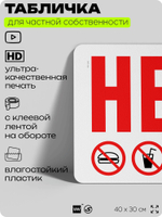Табличка для частной территории "Не есть не пить не курить и не звонить", на дом, для участка и организаций, предупреждающая, 40х30 см, Silver Plane x Айдентика Технолоджи