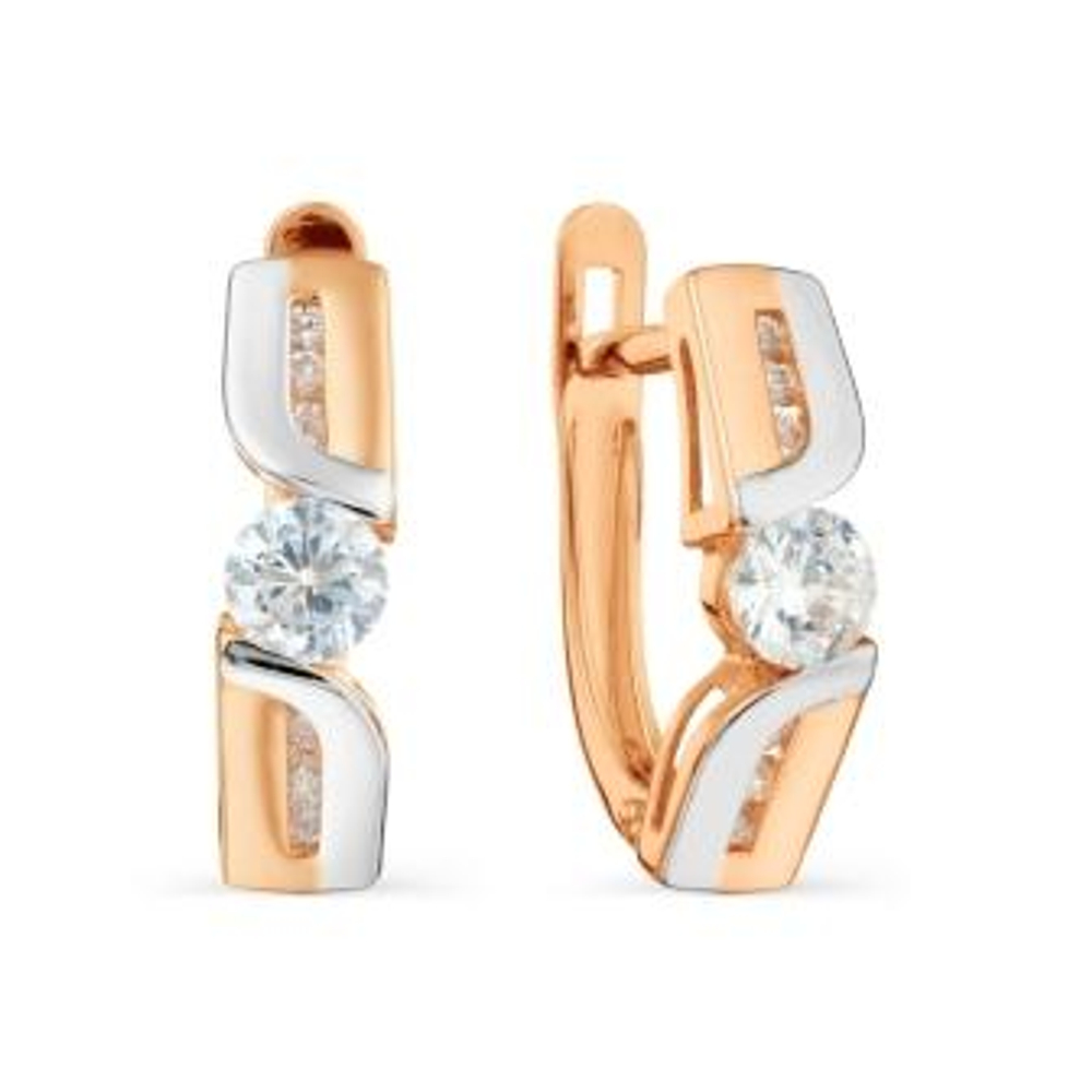 Серьги из золота с фианитами