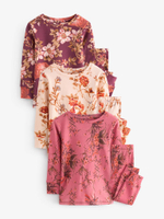 Пижама для девочки Next B30-731, 3 шт., Бордовый, Розовый, Кремовый