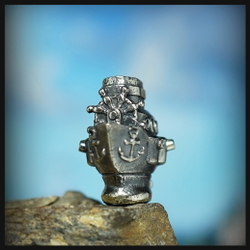 Темлячная бусина "Корабль" для ножей , мельхиор