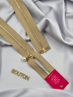 Молния темно-бежевая (песочная) золото жемчуг