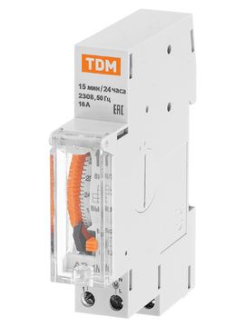 Аналоговое суточное реле 1 модуль на DIN-рейку АР-1М-15мин/24ч-16А-DIN TDM