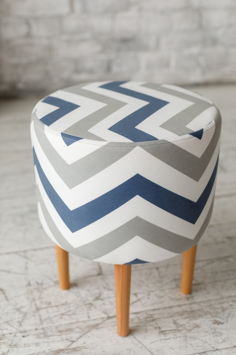 Пуф Лекко Скандинавия Сине-Серый