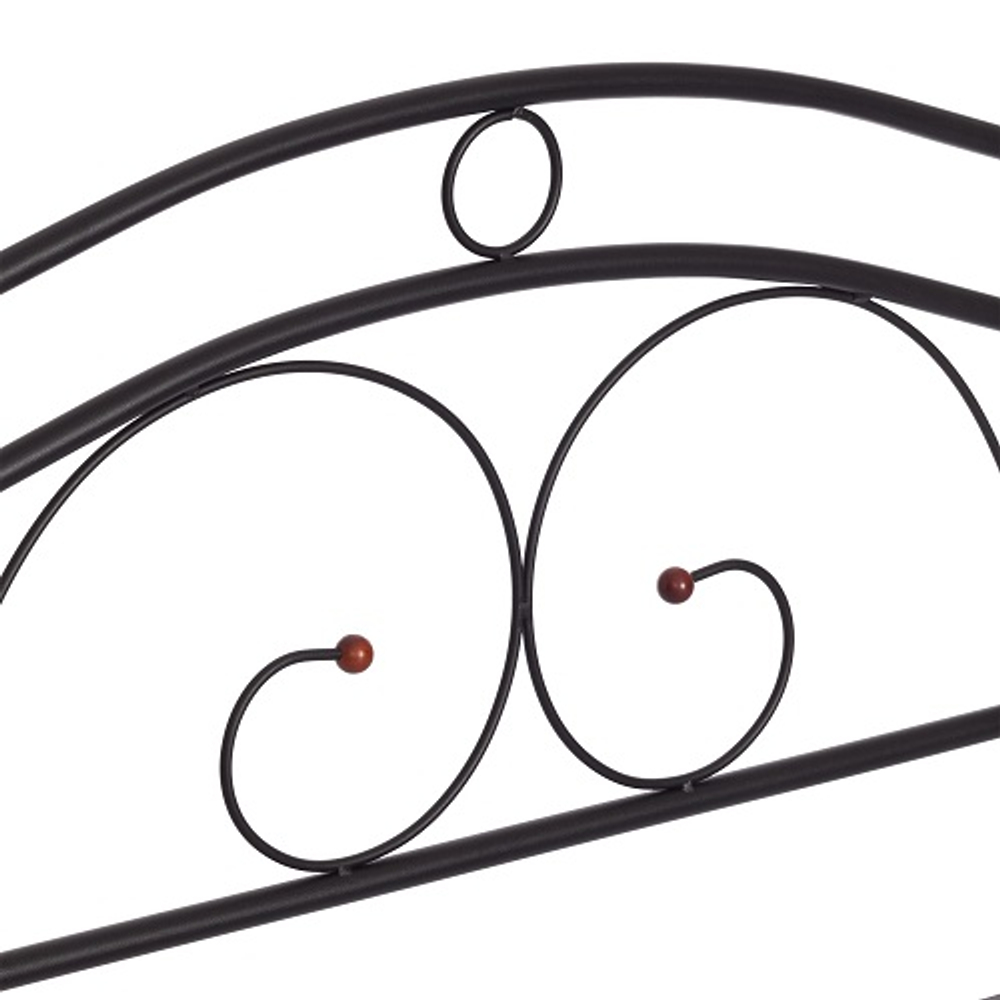 Кровать AT-803 дерево гевея/металл, 160х200см, красный дуб/черный