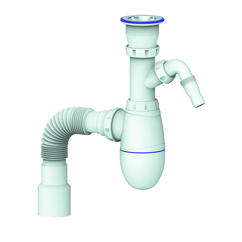 Сифон 1 1/2*40 В320V с носиком, с гофрой 40*40*50  UNICORN