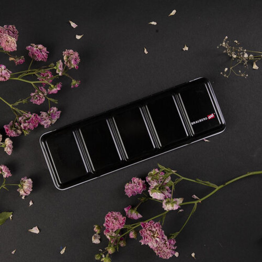 Акварель художественная кюветы НАБОР 24 цвета по 3,5 г, металлический кейс, BRAUBERG ART PREMIERE, 191773