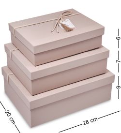 WF-178-A Набор коробок из 3 шт, какао с молоком