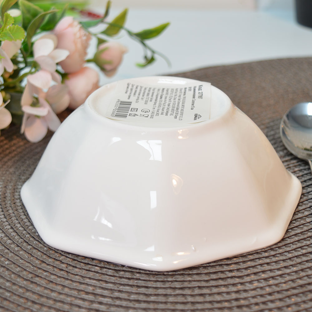 Салатник 15см белый без деколи, фарфор, 8101