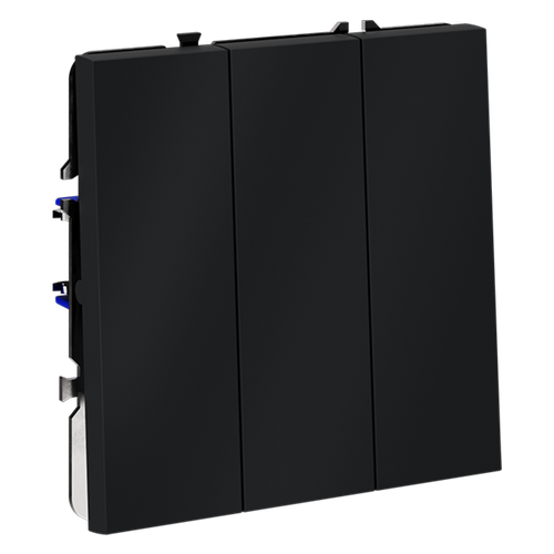 Выключатель встраиваемый трехклавишный 10А, (графит) Voltum S70 VLS030107