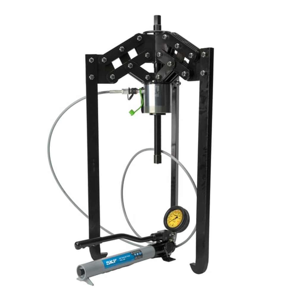 Hydraulically-assisted heavy duty jaw puller with Hydraulic pump with large oil container TMHP 50/570