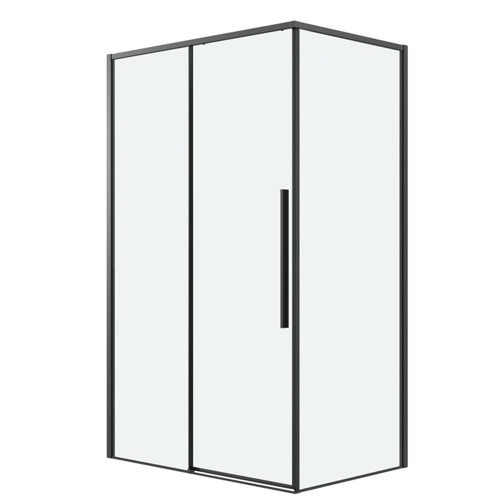 Душевое ограждение Grossman Galaxy 100.K33.01.100.21.00-200.K33.01.90.21.00 (100х90х195) раздвижная,черный матовый,стекло прозрачное,2 места