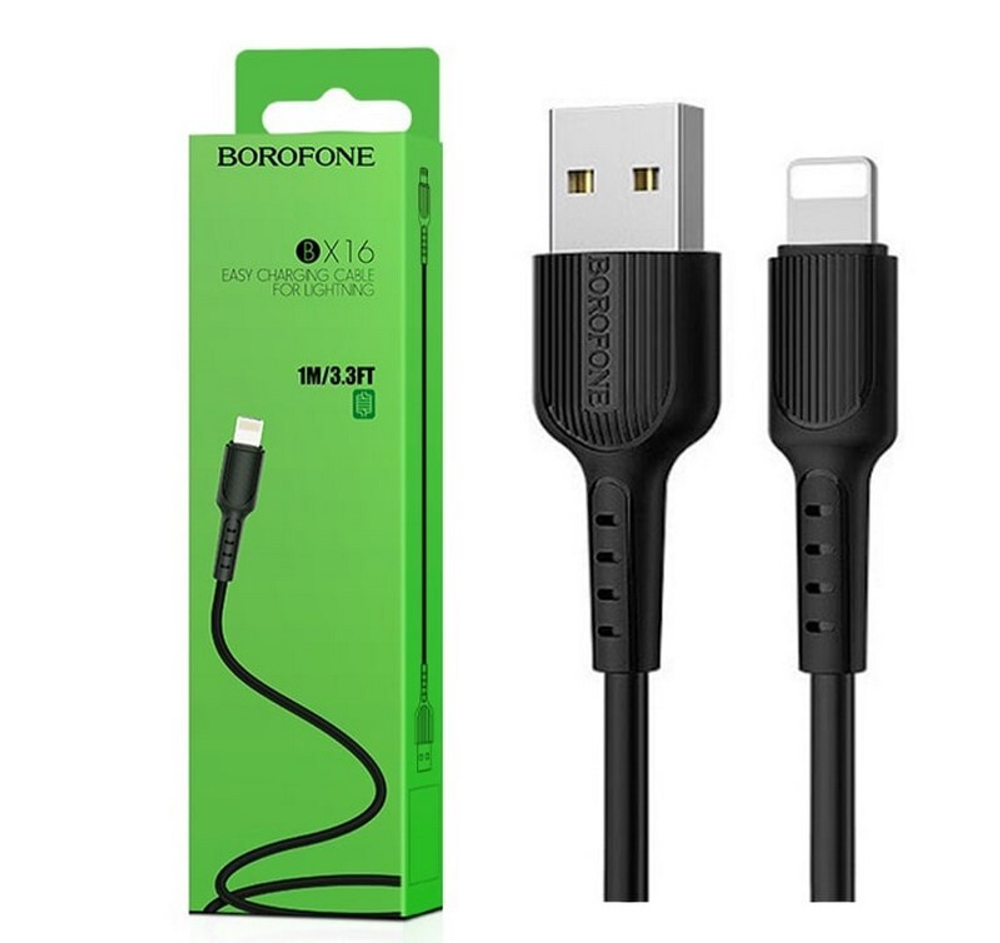 Кабель USB - Lightning BOROFONE BX16 (черный) 1м